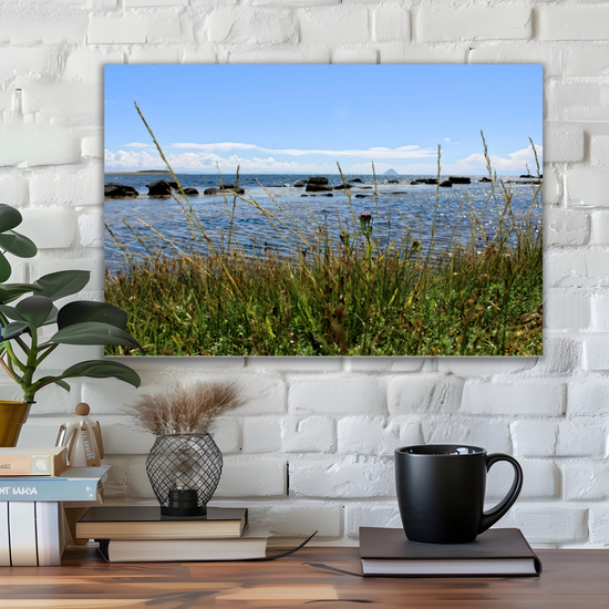 Canvas Art. Scottish Landscapes & Seascapes. Kildonan Beach. Ailsa Craig. Pladda Island. Isle of Arran. Scotland.