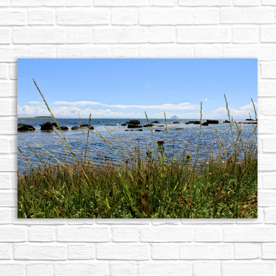 Canvas Art. Scottish Landscapes & Seascapes. Kildonan Beach. Ailsa Craig. Pladda Island. Isle of Arran. Scotland.