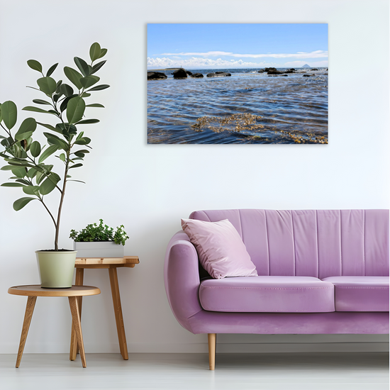 Canvas Art. Scottish Landscapes & Seascapes. Kildonan Beach. Ailsa Craig. Pladda Island. Isle of Arran. Scotland.