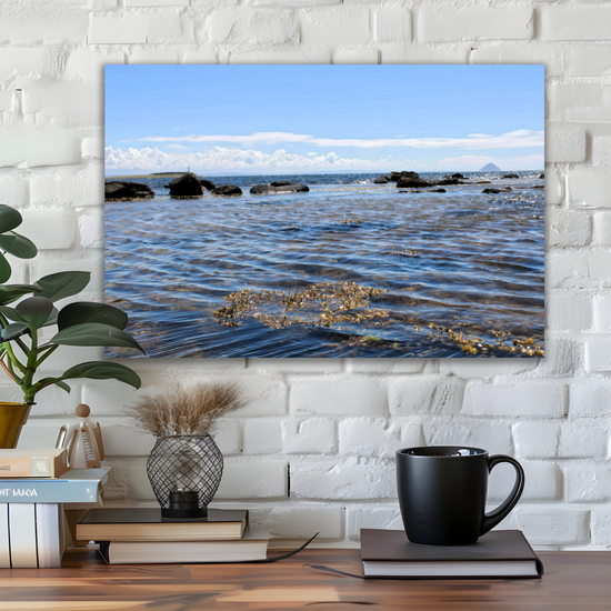 Canvas Art. Scottish Landscapes & Seascapes. Kildonan Beach. Ailsa Craig. Pladda Island. Isle of Arran. Scotland.