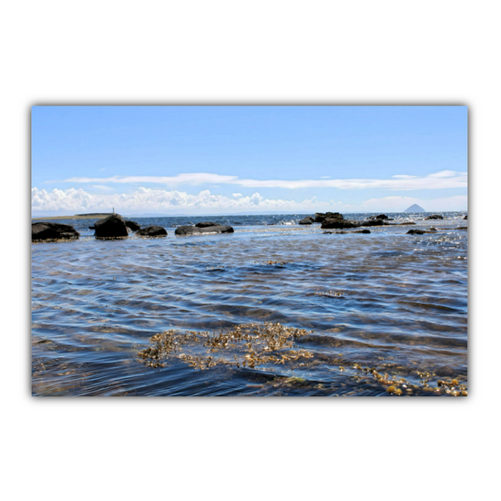Canvas Art. Scottish Landscapes & Seascapes. Kildonan Beach. Ailsa Craig. Pladda Island. Isle of Arran. Scotland.