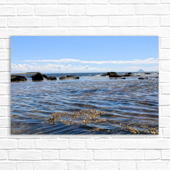 Canvas Art. Scottish Landscapes & Seascapes. Kildonan Beach. Ailsa Craig. Pladda Island. Isle of Arran. Scotland.