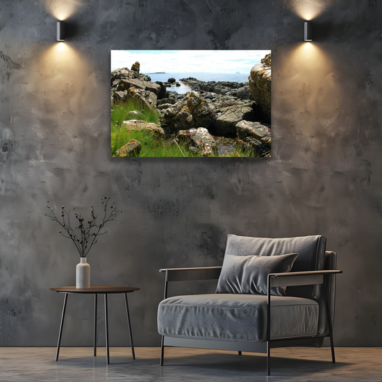 Canvas Art. Scottish Landscapes & Seascapes. Kildonan Beach. Ailsa Craig. Pladda Island. Isle of Arran. Scotland.