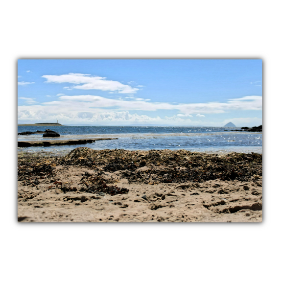 Canvas Art. Scottish Landscapes & Seascapes. Kildonan Beach. Ailsa Craig. Pladda Island. Isle of Arran. Scotland.