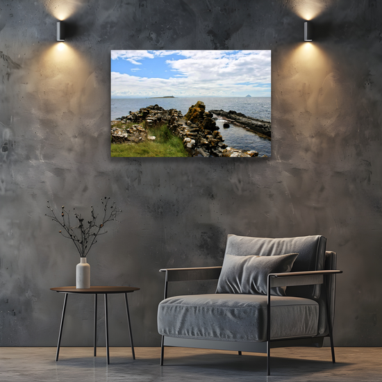 Canvas Art. Scottish Landscapes & Seascapes. Kildonan Beach. Ailsa Craig. Pladda Island. Isle of Arran. Scotland.