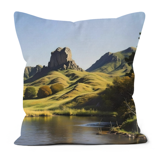 Canvas Art. Luxury Handmade Double Sided  Poly Linen Cushions. Fairy Glen. Isle of Skye. Scotland.