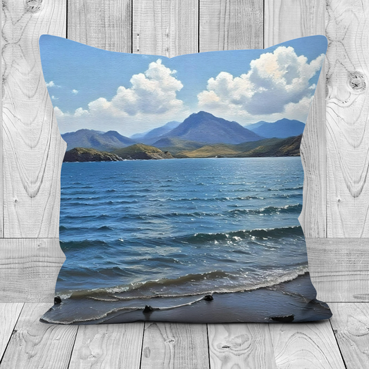Canvas Art. Luxury Handmade Double Sided Poly Linen Cushions. Tarskavaig. Isle of Skye. Scotland.