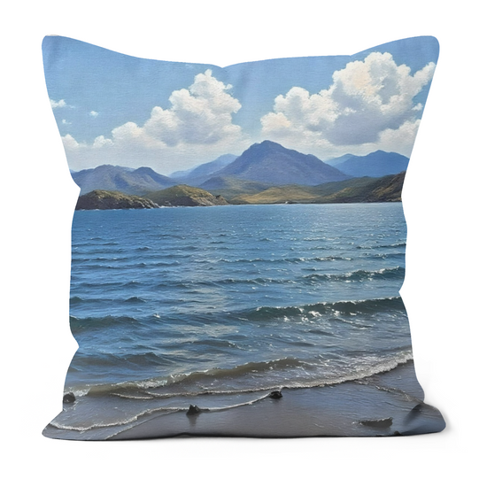Canvas Art. Luxury Handmade Double Sided Poly Linen Cushions. Tarskavaig. Isle of Skye. Scotland.