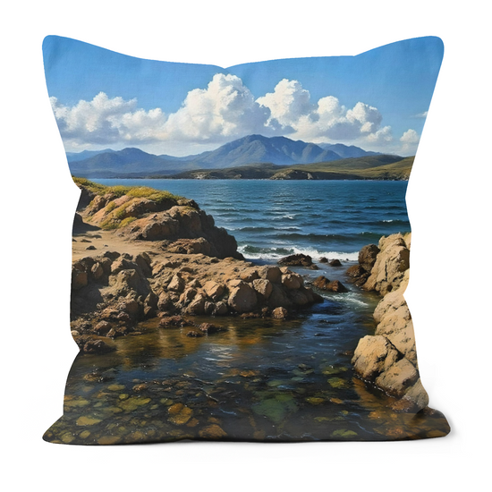 Canvas Art. Luxury Handmade Double Sided Poly Linen Cushions. Tarskavaig. Isle of Skye. Scotland.