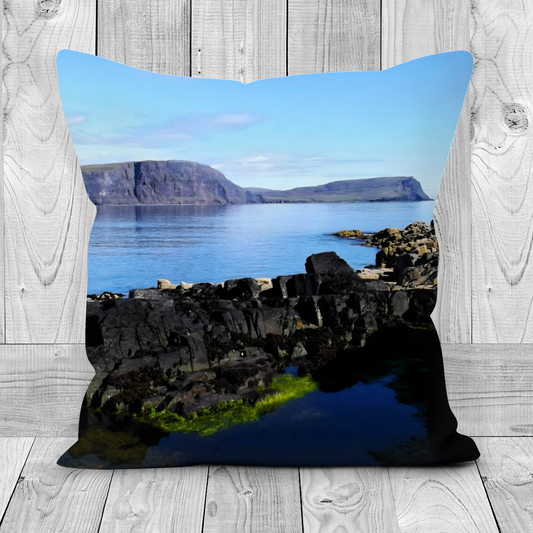 Canvas Art. Luxury Handmade Double Sided Poly Linen Cushions. Neist Point & Kylerhea. Isle of Skye. Scotland.