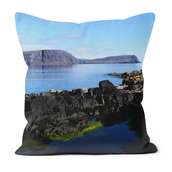 Canvas Art. Luxury Handmade Double Sided Poly Linen Cushions. Neist Point & Kylerhea. Isle of Skye. Scotland.