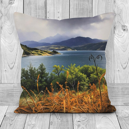 Canvas Art. Luxury Handmade Double Sided Poly Linen Cushions. Neist Point & Kylerhea. Isle of Skye. Scotland.