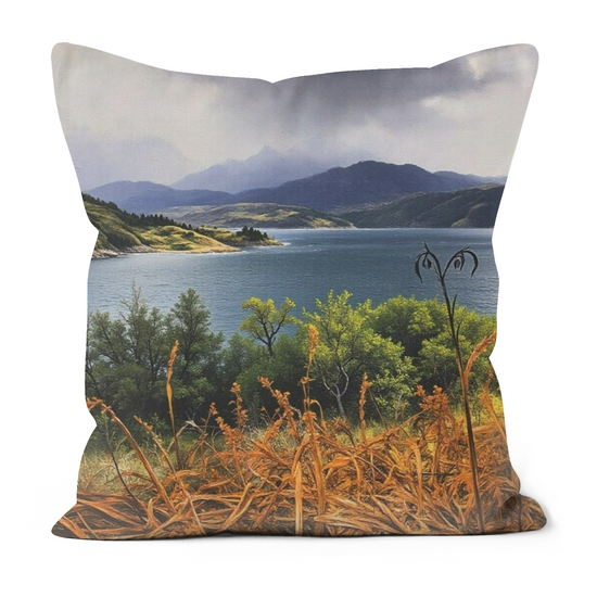 Canvas Art. Luxury Handmade Double Sided Poly Linen Cushions. Neist Point & Kylerhea. Isle of Skye. Scotland.