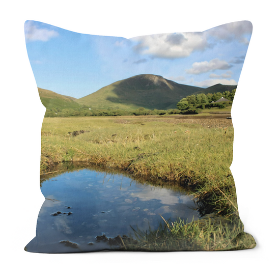 Canvas Art. Luxury Handmade Double Sided Poly Linen Cushions. Lochranza.  Isle of Arran. Scotland.