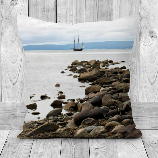 Canvas Art. Luxury Handmade Double Sided Poly Linen Cushions. Sliddery & Blackwaterfoot. Isle of Arran. Scotland.