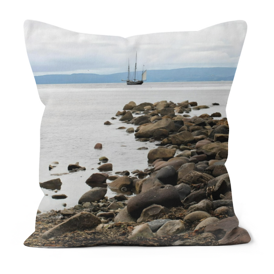Canvas Art. Luxury Handmade Double Sided Poly Linen Cushions. Sliddery & Blackwaterfoot. Isle of Arran. Scotland.