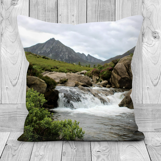 Canvas Art. Luxury Handmade  Double Sided Poly Linen Cushions. Glen Rosa Trail. Isle of Arran. Scotland.