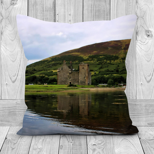 Canvas Art. Luxury Handmade Double Sided Poly Linen Cushions. Lochranza. Isle of Arran. Scotland.