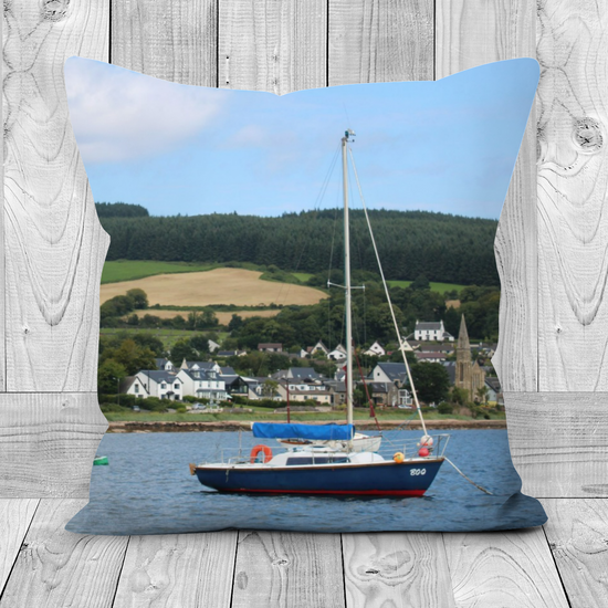 Canvas Art. Luxury Handmade Double Sided Poly Linen Cushions. Lamlash. Isle of Arran. Scotland.