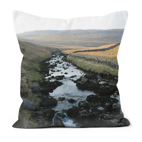 Canvas Art. Luxury Handmade Double Sided Poly Linen Cushions. Ingleton Waterfall  Trail.  Yorkshire Dales National Park. England.