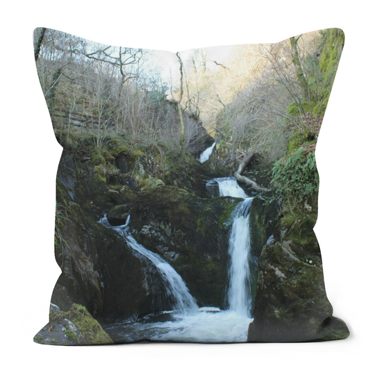 Canvas Art. Luxury Handmade Double Sided Poly Linen Cushions. Ingleton Waterfall  Trail.  Yorkshire Dales National Park. England.