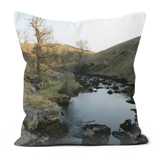 Canvas Art. Luxury Handmade Double Sided Poly Linen Cushions. Ingleton Waterfall Trail. Yorkshire Dales National Park. England.