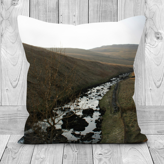 Canvas Art. Luxury Handmade Double Sided Poly Linen Cushions. Ingleton Waterfall Trail. Yorkshire Dales National Park. England.