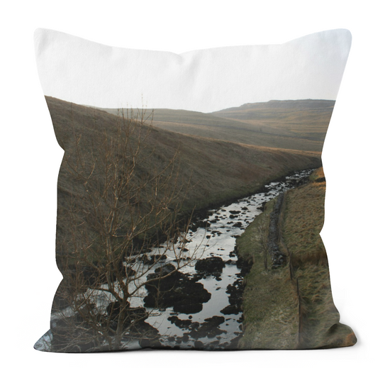 Canvas Art. Luxury Handmade Double Sided Poly Linen Cushions. Ingleton Waterfall Trail. Yorkshire Dales National Park. England.
