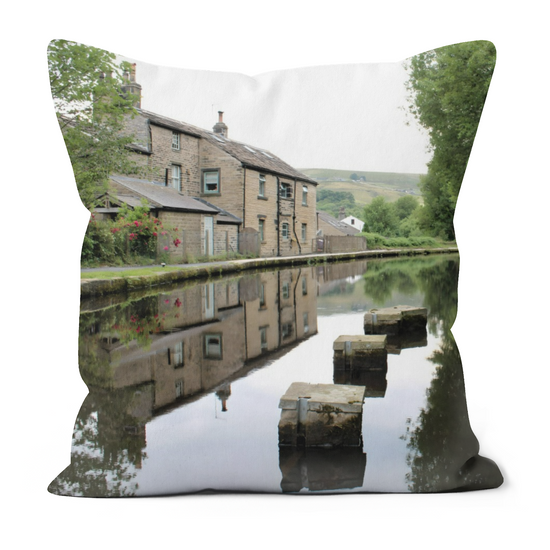 Canvas Art. Luxury Handmade Double Sided Poly Linen Cushions. Standedge Canal. Huddersfield. West Yorkshire. England.