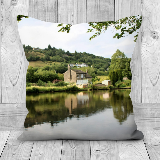 Canvas Art. Luxury Handmade Double Sided Poly Linen Cushions. Standedge Canal. Huddersfield. West Yorkshire. England.