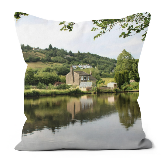 Canvas Art. Luxury Handmade Double Sided Poly Linen Cushions. Standedge Canal. Huddersfield. West Yorkshire. England.