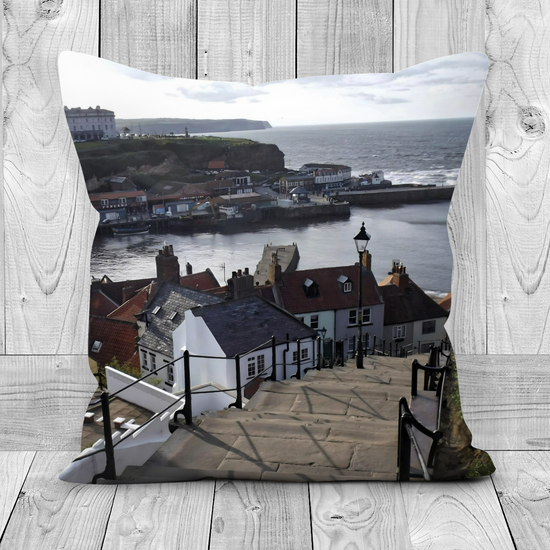 Canvas Art. Luxury Handmade Double Sided Poly Linen Cushions. Scarborough & Whitby. North Yorkshire. England.
