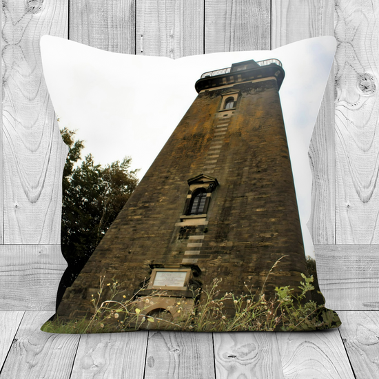 Canvas Art. Luxury Handmade Double Sided Poly Linen Cushions. Hoober Stand & The Needles Eye. Wentworth Follies. Rotherham. South Yorkshire. England.