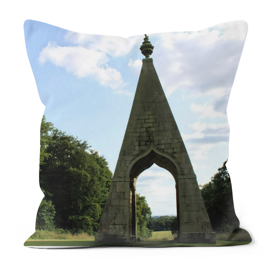 Canvas Art. Luxury Handmade Double Sided Poly Linen Cushions. Hoober Stand & The Needles Eye. Wentworth Follies. Rotherham. South Yorkshire. England.