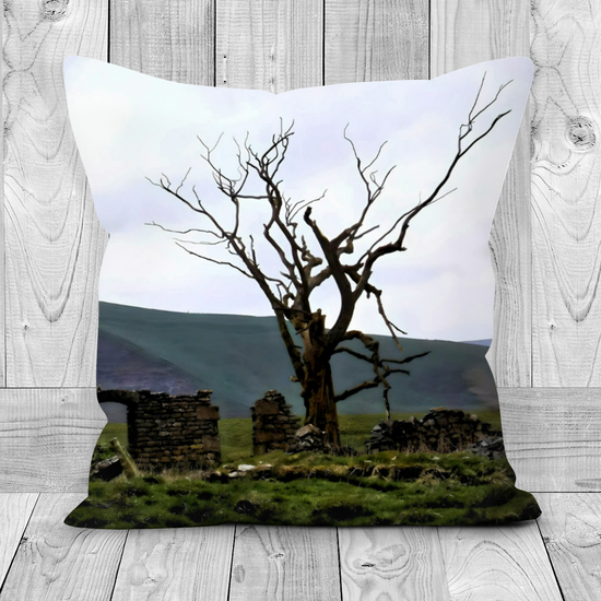 Canvas Art. Luxury Handmade Double Sided Poly Linen Cushions. Mam Tor. Peak District National Park. England.