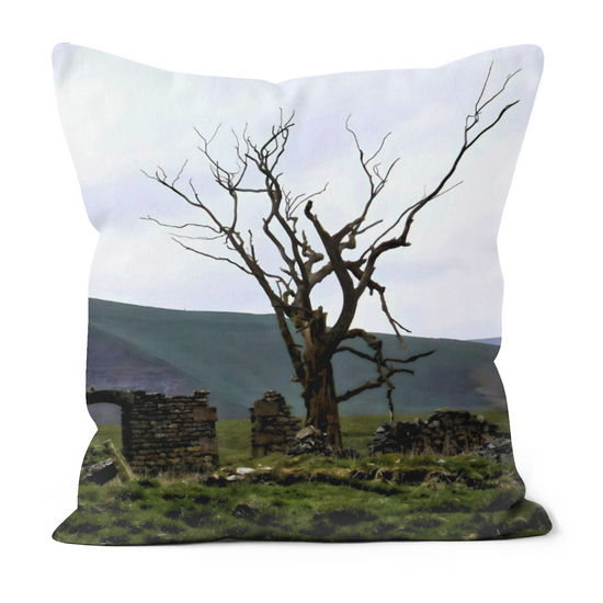 Canvas Art. Luxury Handmade Double Sided Poly Linen Cushions. Mam Tor. Peak District National Park. England.
