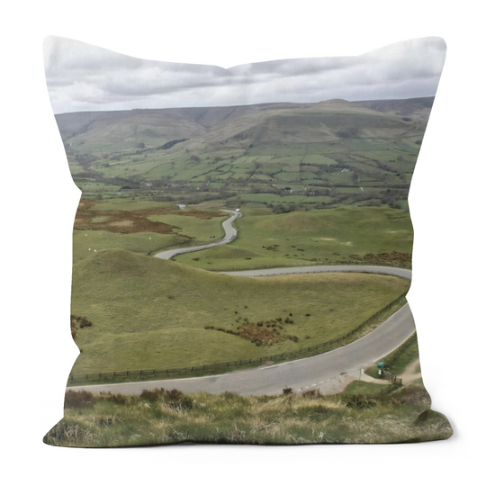 Canvas Art. Luxury Handmade Double Sided Poly Linen Cushions. Mam Tor. Peak District National Park. England.