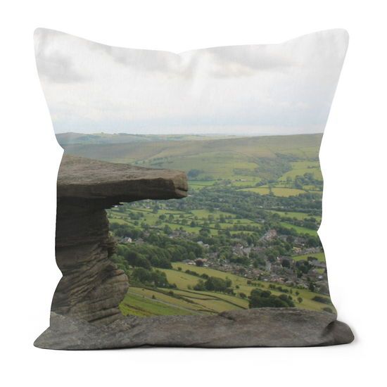 Canvas Art. Luxury Handmade Double Sided Poly Linen Cushions. Bamford Edge. Peak District  National Park. England.