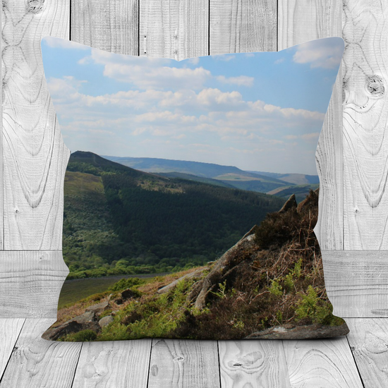 Canvas Art. Luxury Handmade Double Sided Poly Linen Cushions. Bamford Edge. Peak District  National Park. England.