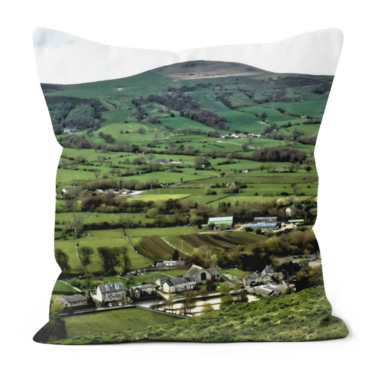 Canvas Art. Luxury Handmade Double Sided Poly Linen Cushions. Mam Tor. Peak District National Park. England.