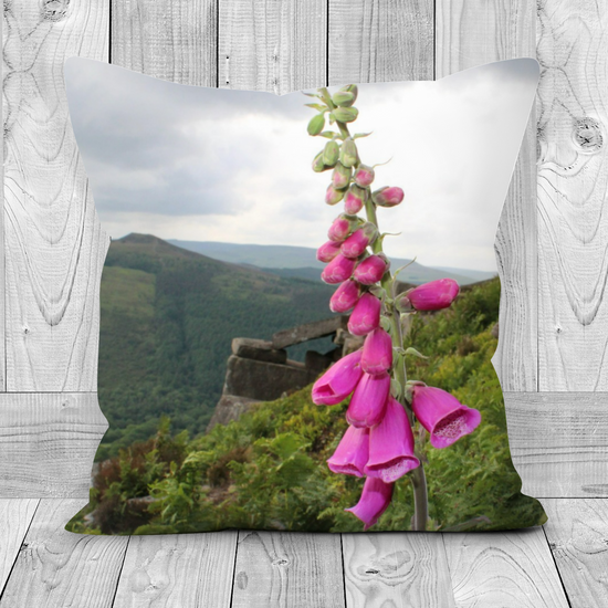 Canvas Art. Luxury Handmade Double Sided Poly Linen Cushions. Bamford Edge. Peak District National Park. England.