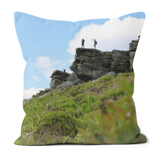 Canvas Art. Luxury Handmade Double Sided Poly Linen Cushions. Bamford Edge. Ladybower Reservoir.  Peak District National Park. England.