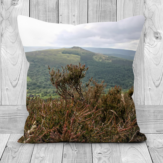 Canvas Art. Luxury Handmade Double Sided Poly Linen Cushions. Bamford Edge. Peak District National Park. England.