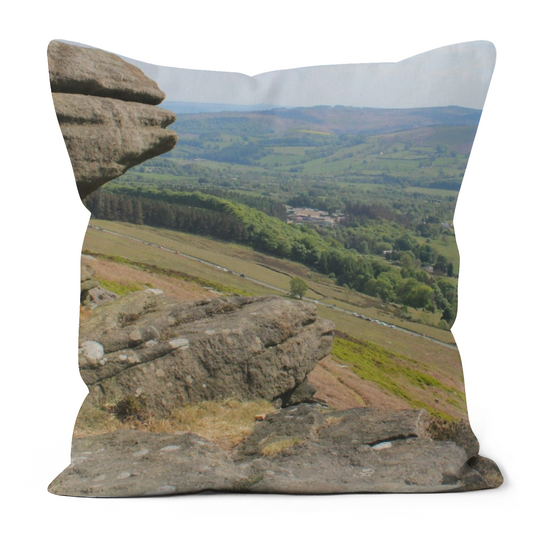 Canvas Art. Luxury Handmade Double Sided Poly Linen Cushions. Bamford Edge. Peak District National Park. England.