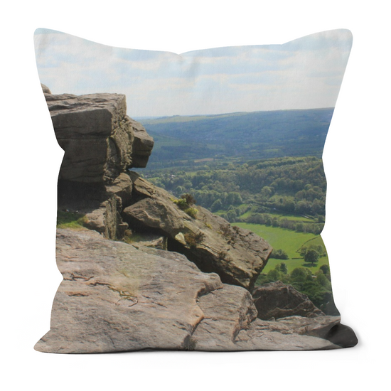 Canvas Art. Luxury Handmade Double Sided Poly Linen Cushions. Bamford Edge. Peak District National Park. England.