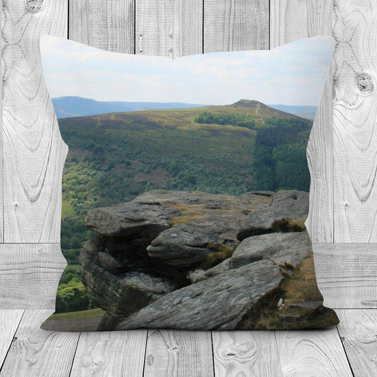 Canvas Art. Luxury Handmade Double Sided Poly Linen Cushions. Bamford Edge. Peak District National Park. England.