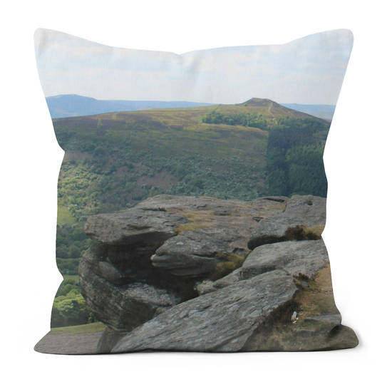 Canvas Art. Luxury Handmade Double Sided Poly Linen Cushions. Bamford Edge. Peak District National Park. England.