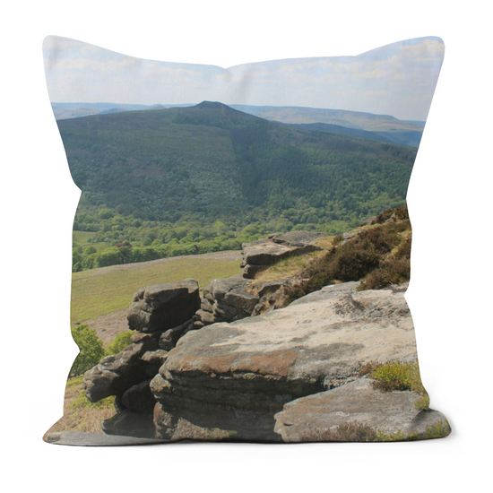 Canvas Art. Luxury Handmade Double Sided  Poly Linen Cushions. Bamford Edge. Peak District National Park. England.