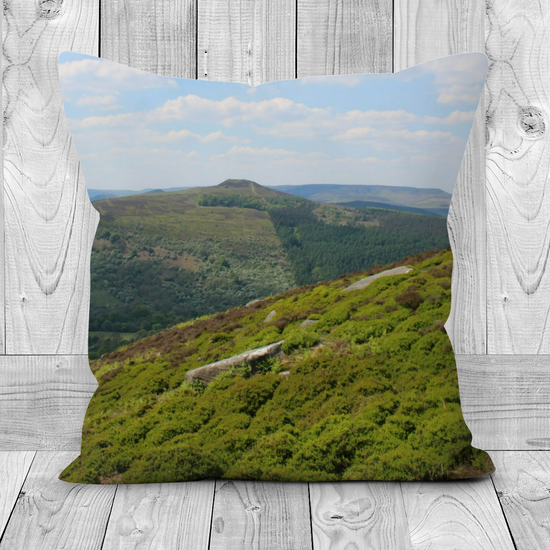Canvas Art. Luxury Handmade Double Sided  Poly Linen Cushions. Bamford Edge. Peak District National Park. England.