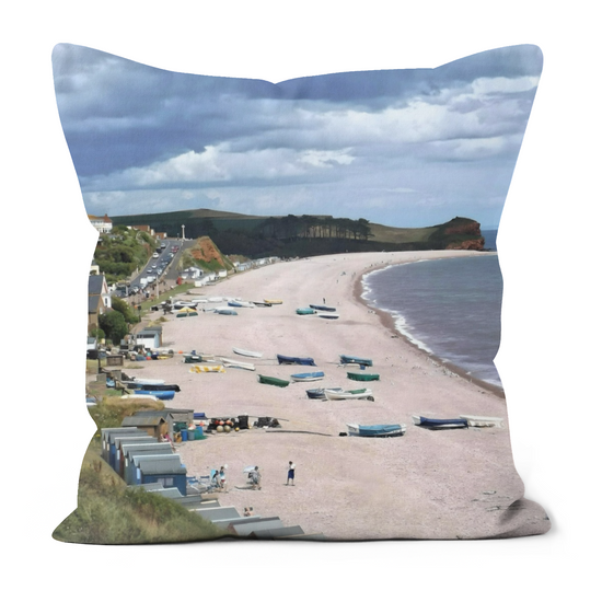 Canvas Art. Luxury Handmade Double Sided Poly Linen Cushions. Budleigh Salterton. Devon. England.